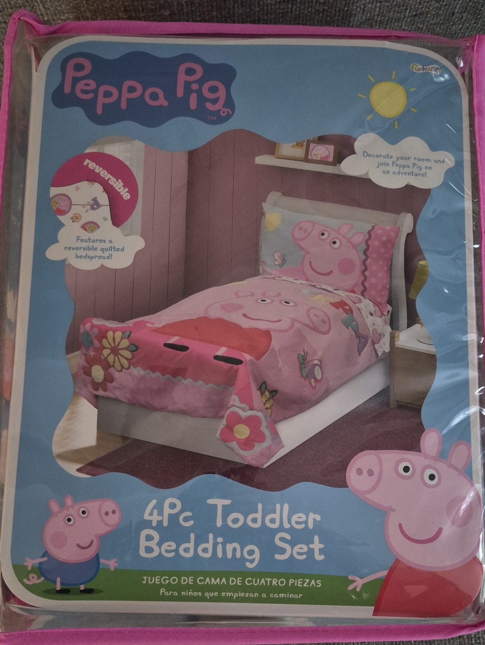 NWT Peppa Pig 4pc Toddler Bedding Set - Pink